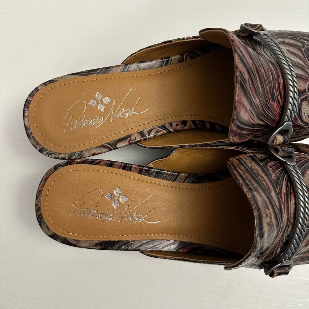 Patricia Nash Tilly Multicolor Leather Mules Size 9.5 - Picture 13 of 13